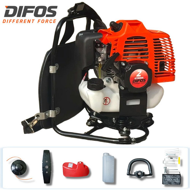 디포스 강력한 엔진 예초기 2행정 52cc 벌초 제초 잔디잡초 제거기, 1개