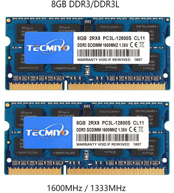 2RX8 SO 10600S YO 1PC 메모리 인텔 블루 TEC 8GB DDR3L RAM HZ 204핀 12800S DDR3 133 AMD PC3 노트북 1600MHZ