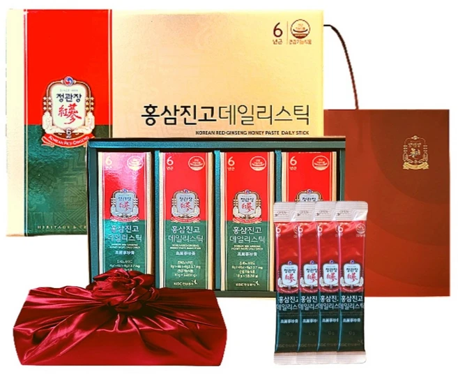 정관장 6년근 홍삼정 에브리타임 홍삼진고 스틱 20포 200ml+쇼핑백 부모님 면력 여행 골프 명절 선물세트(보자기포함) 1개, 20회분 - 쿠팡