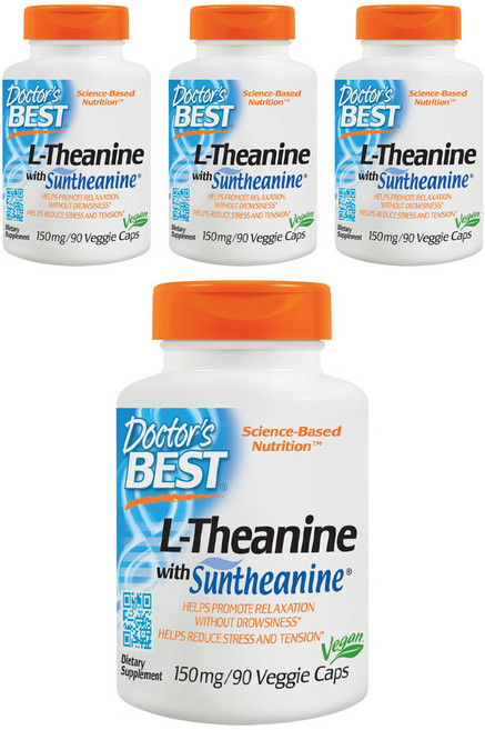 Doctor's BEST 茶胺酸素食膠囊, 90顆, 4罐