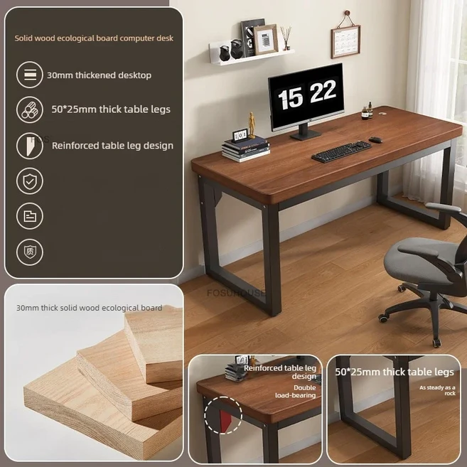 전동 높이 조절식 사무실 컴퓨터 책상 가정 학습용 게임용 스탠딩 넓은 테이블과 서랍장 포함, 09 oak-wood-120x60cm