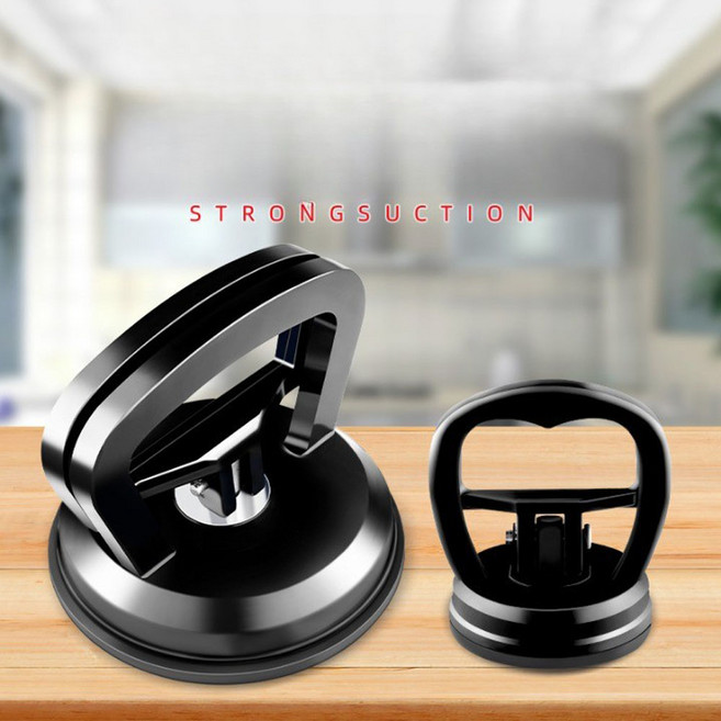 강력 유리흡착기 차박 캠핑 로프 지지대 차량 덴트복원 대형 + 소형 세트 (1+1), 블랙, 1세트