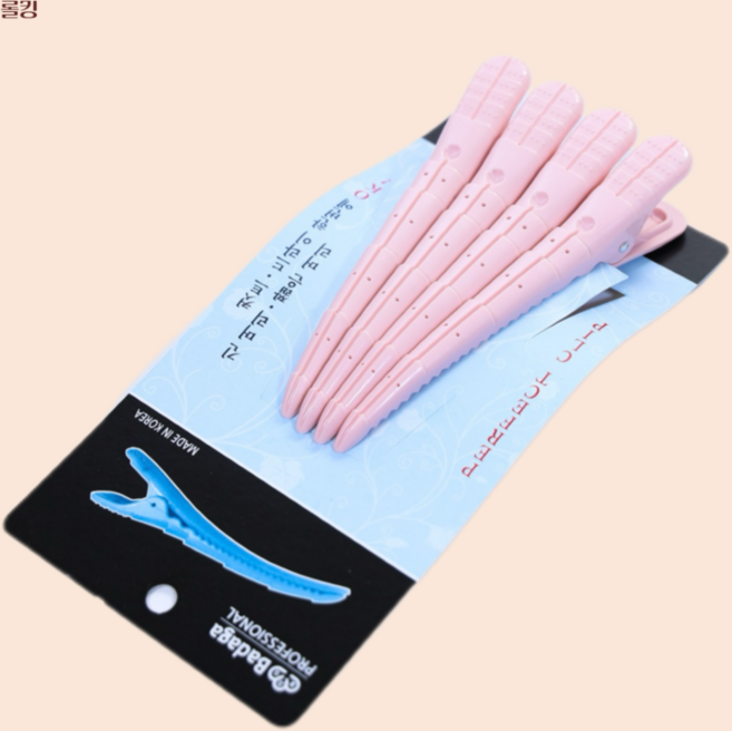 바다가 퍼펙트 헤어클립 4p, 피치핑크, 1개