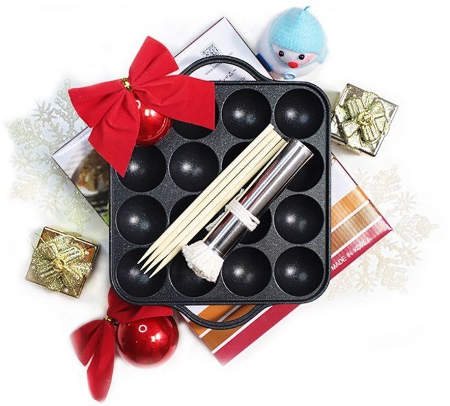 [야키팩토리] 타코야키 16구 도구 셋트(팬 솔 송곳 포함), 1세트