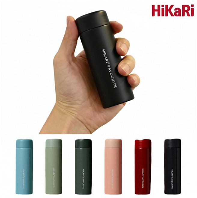 히카리 미니 텀블러 소형 120ml 150ml 보온 보냉 스텐 보냉병, 히카리 블랙, 1개