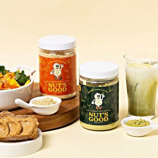 너츠굿 땅콩버터 파우더 200g 2종 중 선택 1, 말차그린 200g