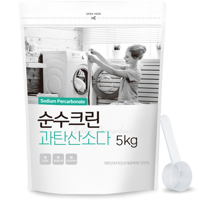 순수크린 과탄산소다 파우치 스푼1개 1등급원료사용 산소표백제 대용량, 1개, 5kg