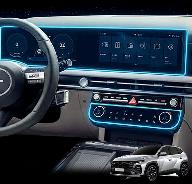 벤비아믹스 투싼 NX4 페이스리프트 보호필름 디스플레이 공조기 세트 강화필름 9H 갓성비 00830, 1GB, 투싼 NX4 페리