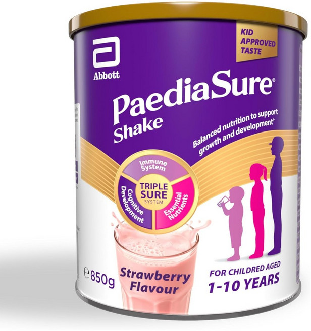 PediaSure 페디아슈어 단백질 쉐이크 딸기 스트로베리맛 850g 대용량 키즈 아동 영양보충 분말 파우더 영국직배송