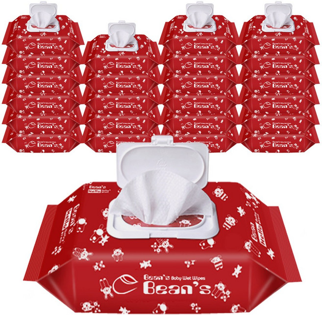 빈즈 엠보싱 물티슈 캡형 70gsm, 70g, 70매, 24개