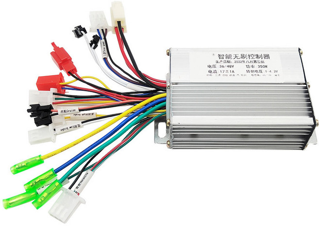 전기 자전거 스쿠터 범용 브러시리스 컨트롤러 가속기 속도 컨트롤러 전기 액세서리 DC 모터 48V 350W, 1) 36V-48V 350W