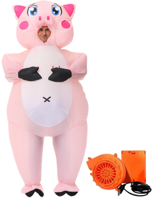 더루비샵 에어슈트 할로윈 코스프레의상 공룡풍선옷, 1개, L(키150-190) 핑크꿀꿀이 에어슈트