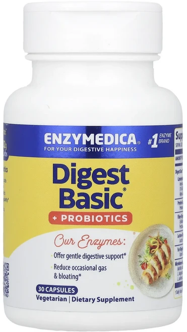 Enzymedica Digest Basic® + 프로바이오틱 캡슐 30정, 1개 - 쿠팡