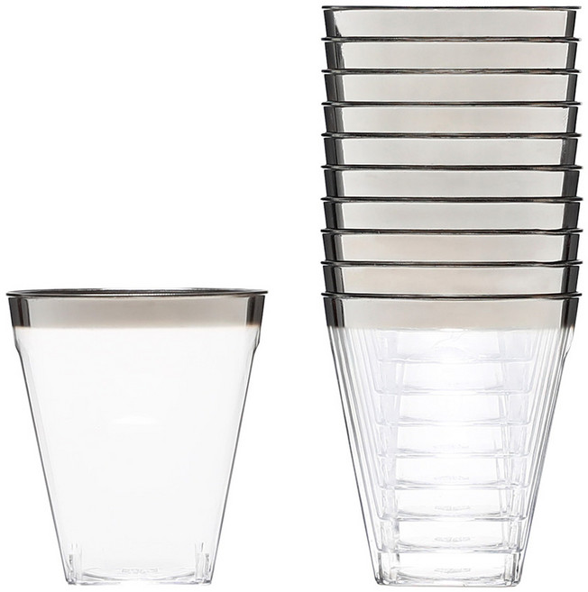 [데일리굿] 일회용 실버 플라스틱 소주잔 소주컵, 20개, 1세트