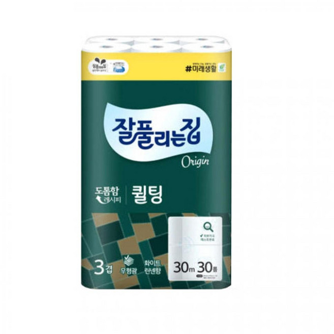 미래생활 잘풀리는집 화장지 퀼팅 3겹 30롤 (리뉴얼), 0.9999985694905718, 1