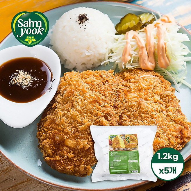 삼육 채식 비건 콩콩 콩까스 (1.2kg) 대체육 비건음식, 5개, 1.2kg