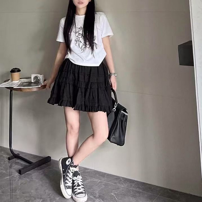 【MDMS】韓系甜美短裙 蕾絲蛋糕裙 高腰顯瘦百褶裙 氣質休閒穿搭