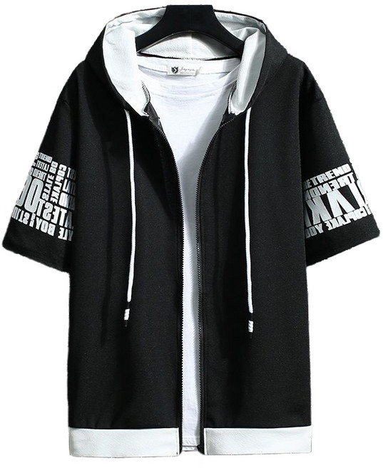 ROYALBELLE 남자티셔츠 반팔티 남성자켓 여름자켓 후드집업 반팔자켓 빅사이즈 Y021822