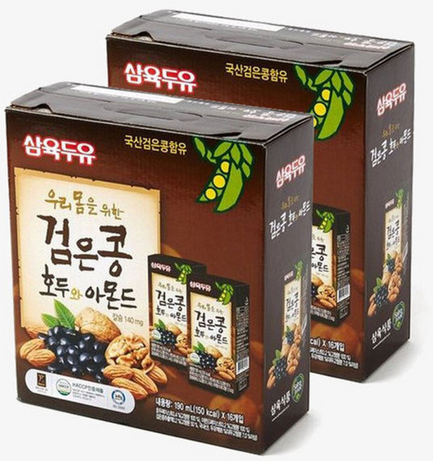 검은콩호두아몬드 190ml 16개입 2개, 32개