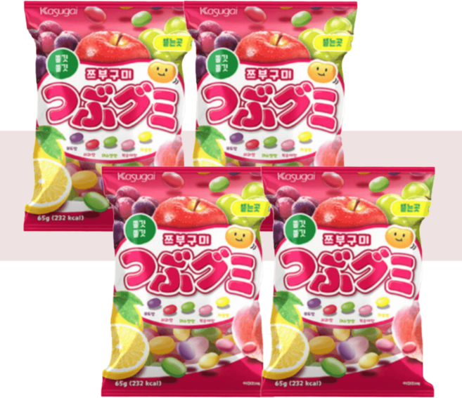 카스가이 쯔부구미 과일맛, 65g, 4개