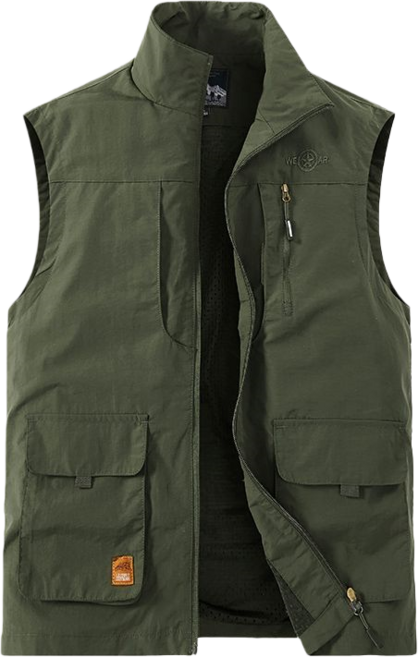 Makone 남성 봄 가을 집업 베스트 아웃도어 방풍 낚시 조끼