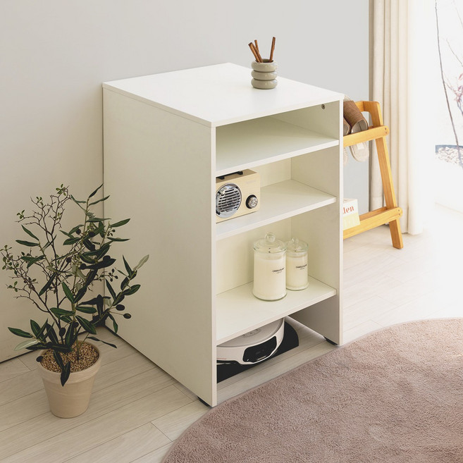 DIY 로봇청소기 수납장 3단 로봇청소기장 로보락 선반 IH24158, (조립) 3단 수납장_24158, 화이트