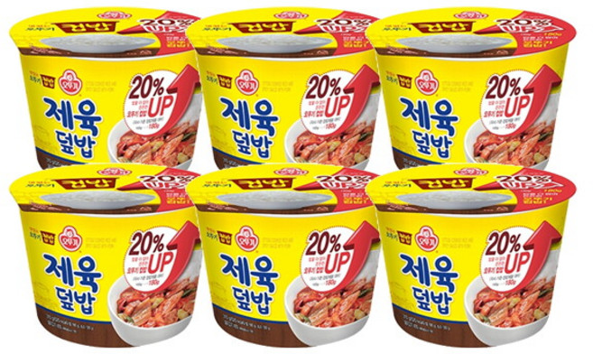 오뚜기 컵밥 제육덥밥, 310g, 6개