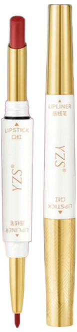 1/1+1컵에 묻지 않는 듀얼 헤드 립스틱 립라이너 잘묻어나지않는잘안지워지는립스틱추천 지속모이스처라이저레이디립메이크업도구/쉽게 색이 지워지지 않음/편안한 사용감/4 colors, [1+1]시나몬 밀크티+누드 살구 스위트 티 × 2개, 2개