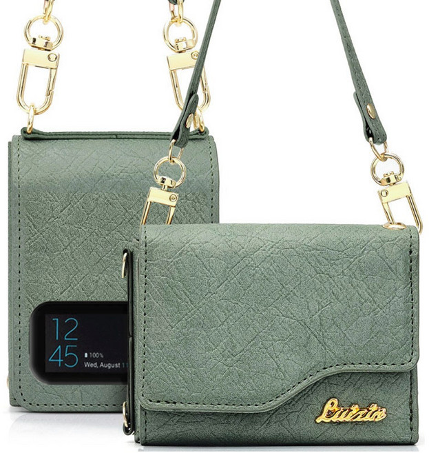 갤럭시 Z플립3 _ 젤라 프리미엄 케이스 지폐1칸+카드4장 수납 지갑형 + 핸드스트랩