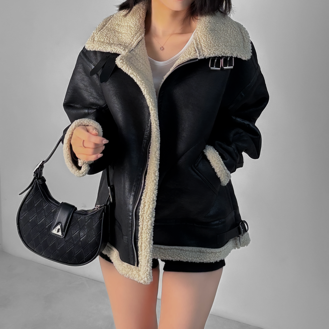 모던스튜디오 여성 빅사이즈 가을 겨울 무스탕 자켓