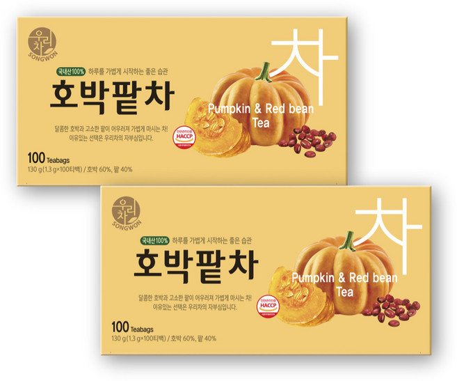우리차 호박팥차, 1.3g, 100개입, 2개