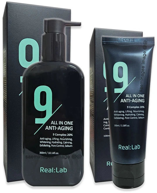 new 리얼랩 나인 올인원 안티에이징 에센스 300ml+100ml 남자화장품올인원, 1개 - 쿠팡