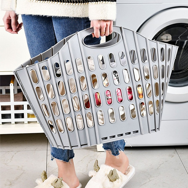 대용량 접이식 빨래바구니, 회색