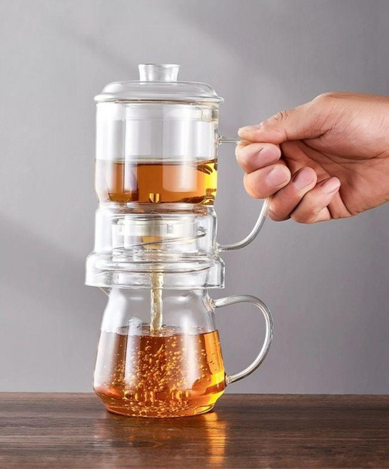 자동 필터링 티포트 티 인퓨져 딤딤섬팟 딤딤섬 주전자, 다도 주전자 간단포장 용량 350ml