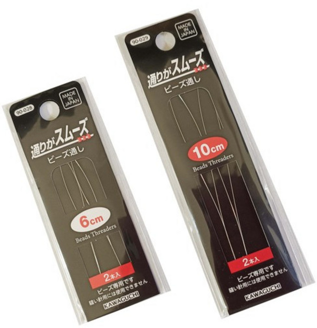 【KAWAGUCHI 河口牌】串珠針 (日本原裝進口) 手工藝DIY必備, 1個, 10cm(2入裝), 銀色