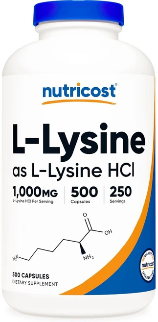 뉴트리코스트 엘 라이신 L-Lysine 500mg 500캡슐 x 2통, 500정, 2개 - 쿠팡