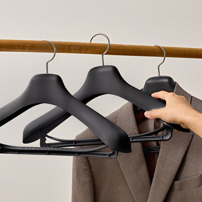 씨인크 남성 고급 정장 옷걸이, 12개, 블랙
