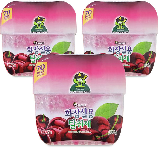 산도깨비 화장실용 탈취제 블랙체리향, 4개, 300g