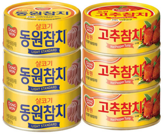 동원 살코기참치135g 3개 + 고추참치135g 3개, 1개