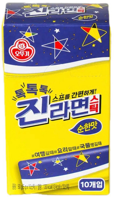 오뚜기 톡톡톡 진라면 순한맛 스틱 5g 10개입 국물 스프, 1개