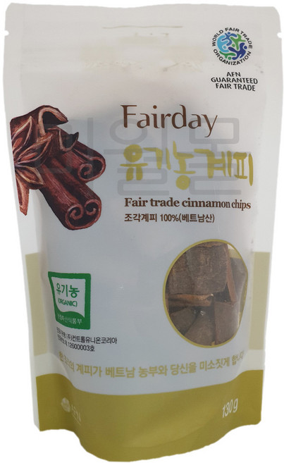 공정무역 유기농 조각계피 130gX5개 페어데이, 130g, 5개