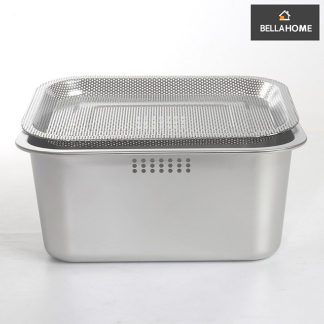 [벨라홈] 스텐304 설거지통+뚜껑겸용 트레이세트(CN9615), 단일, 1개