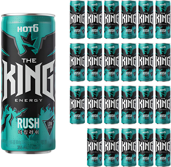 핫식스 더킹 러쉬 탄산음료, 355ml, 24개