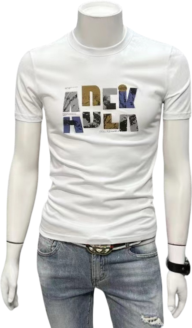 십전십미 남성 반팔 티셔츠 캐주얼 라운드 여름 슬림핏 레터링 프린트 티셔츠