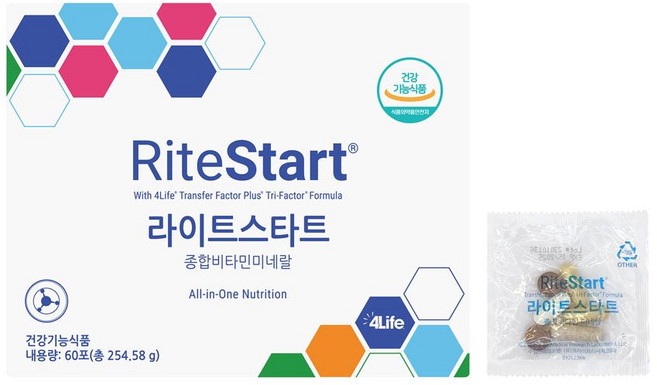 포라이프 라이트스타트 종합비타민미네랄 4life RiteStart, 1개