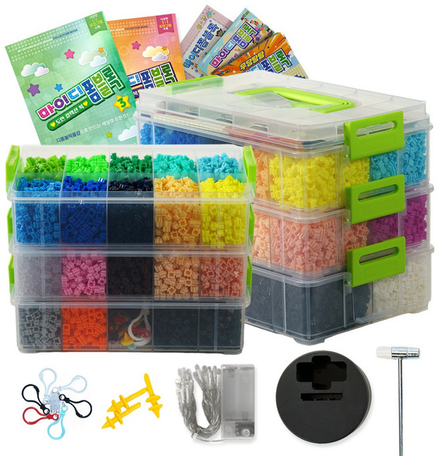 MYTOYS 통큰 8mm 디폼블럭 플러스 세트 27색상 10050피스 망치+열쇠고리6p+팽이3p, 1개