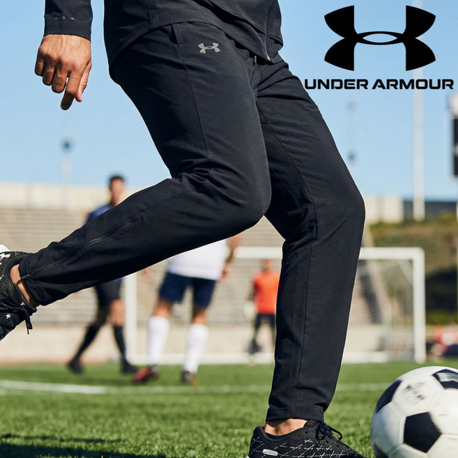 언더아머 UA 아웃런 더 스톰 발수 기능과 통기성 방풍 구조가 악천후로 몸을 보호 가볍고 신축성 있는 우븐 트레이닝 풋살 축구 팬츠 1376799-001