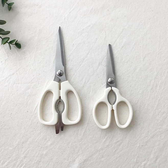 심플 무지 화이트가위 분리형 2size (시모무라 제품으로 절삭력 좋아요) 안젤라스, 분리형 소형, 1개