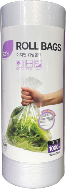 이지엔 위생롤백 (대형) 1000매 30cm x 40cm, 대(L), 1000개, 1개