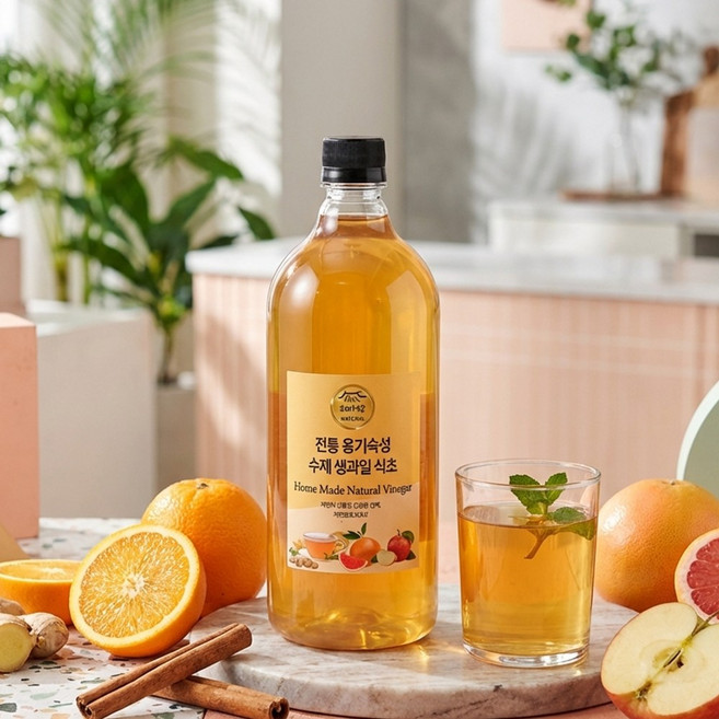 수제 100% 레몬식초 천연 자연발효 식초, 1개, 1L